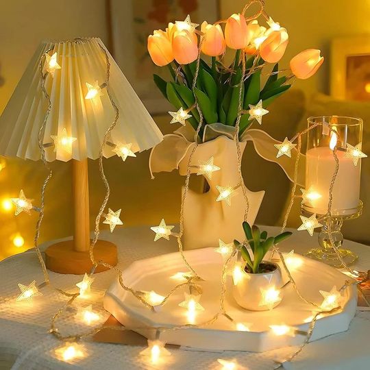 Discover LED Star String Lights USB or Battery Operated Fairy Garland for Party Wedding Patio Outdoor Christmas Decor