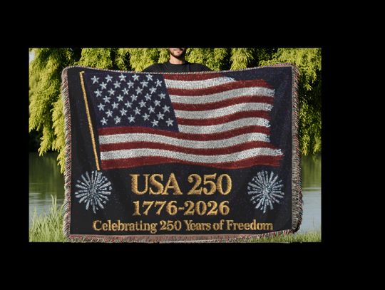 Discover American Flag Woven Blanket, USA 250th Anniversary, Patriotic Throw