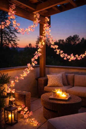 Cherry Blossom Fairy Lights | Pink Flower String Lights for Bedroom, Wedding & Party Decor