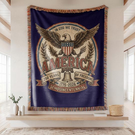 Discover Semiquincentennial Woven Blanket, America 250 Anniversary