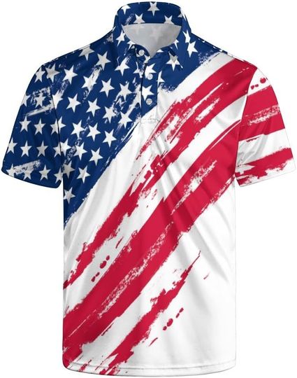 Discover Men's Quick Dry Performance Polo Shirt with Moisture Wicking and Short Sleeve, Hawaiian Style Golf Shirt