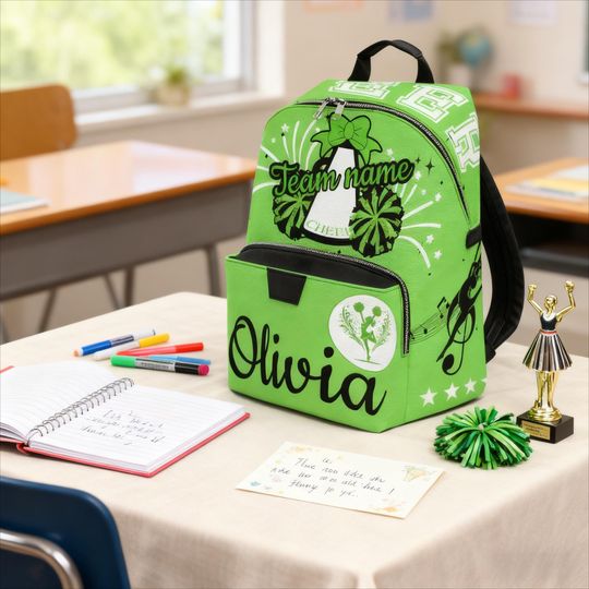 Personalized Cheer Backpack, Custom Team Bag, Waterproof PU Leather