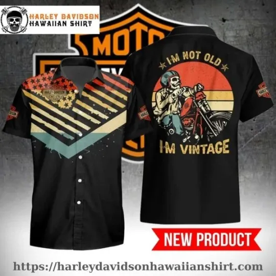 Discover Retro Sunset Rider Harley Motor Racing Davidsonn Davidson Hawaiian Shirt