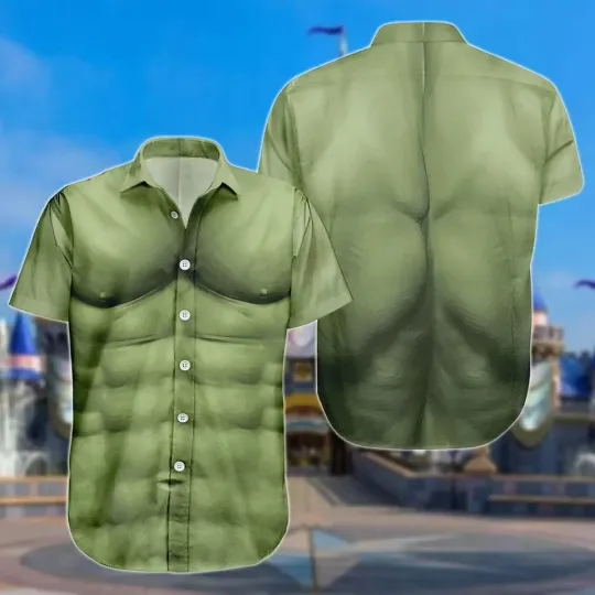 Discover Marvel Hulk Green Hawaiian Shirt Costume for Summer