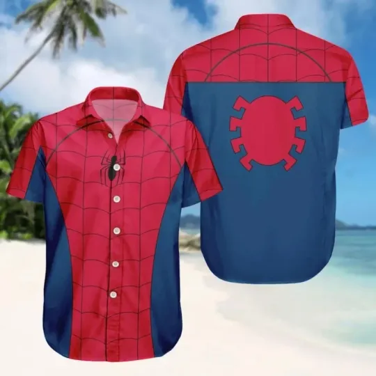 Discover Marvel Avengers Spider Man Costume Summer Aloha Hawaiian Shirt