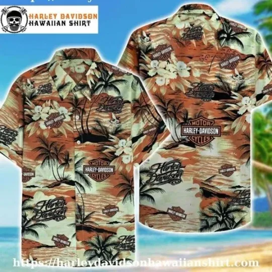 Discover Rustic Tropic Harley Motor Racing Davidsonn Davidson Aloha Shirt for Men