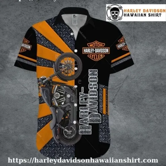 Discover Motorcycle Wheel Design Harley Motor Racing Davidsonn Davidson Hawaiian Shirt