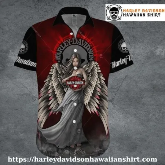 Discover Angel of Judgement Harley Motor Racing Davidsonn Aloha Shirt for Women