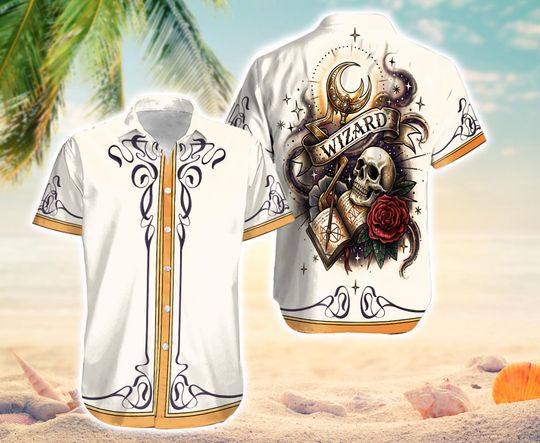 Dungeons & Dragons wizard Hawaiian Shirt, DnD All OverPrint Shirt, Retro DnD Tee
