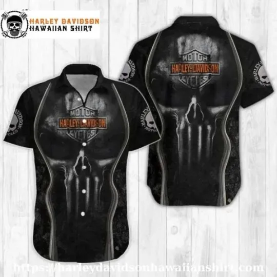 Discover Punisher Armor Harley Motor Racing Davidsonn Davidson Aloha Shirt for Men