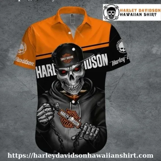 Discover Red Eye Skeleton Rider Harley Motor Racing Davidsonn Davidson Aloha Shirt
