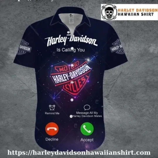 Discover Galaxy Call Neon Harley Motor Racing Davidsonn Davidson Aloha Shirt for Men
