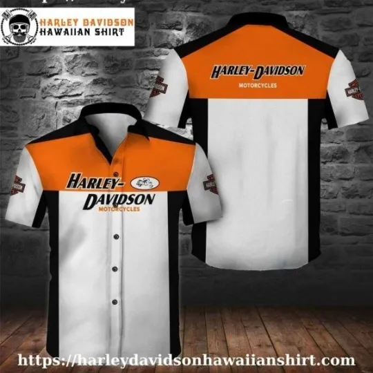 Discover Racing Block Panel Harley Motor Racing Davidsonn Davidson Aloha Shirt for Men