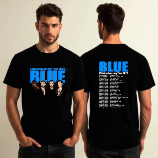 Discover 25th Anniversary Tour 2026 T-Shirt, Concert Merch Dates Fan Gift Tee Blue Reprin