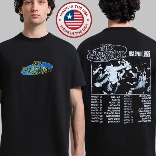 Discover No Pressure USA Spring 2026 Drain Headline Tour Unisex T-Shirt