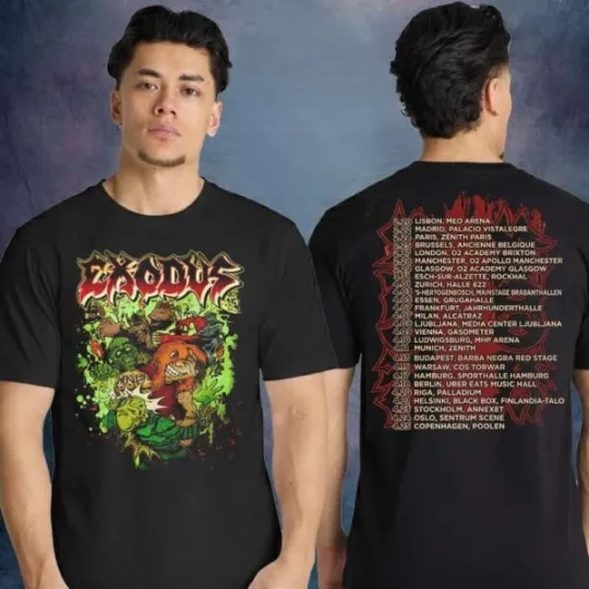 Discover Exodus Merch Hate Machine European Tour 2026 Swarm Of Horror T-Shirt