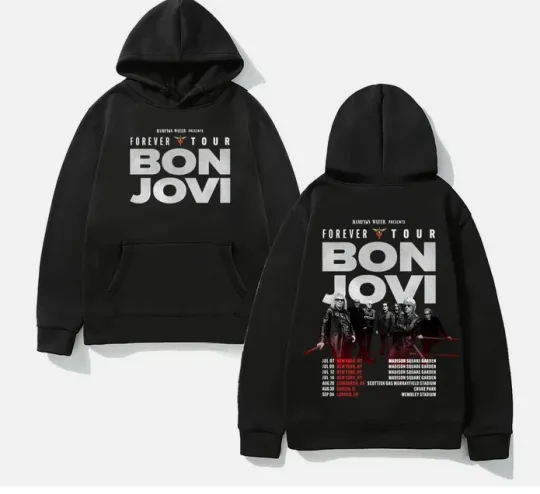 Discover Bon Jovi Forever Tour 2026 Hoodie S-5XL