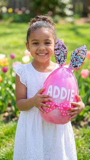 Personalized Stuffed Easter Egg, Pre-filled Jumbo Egg with Toys and Snacks, Custom Easter Basket for Toddlers, Kids Filled Egg Gift Set