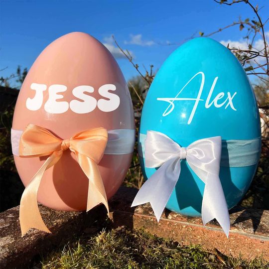 Giant Personalised Easter Egg, Hollow Plastic Easter Egg, Jumbo Easter Egg, Plastic Easter Egg Hamper, Personalised Easter Basket