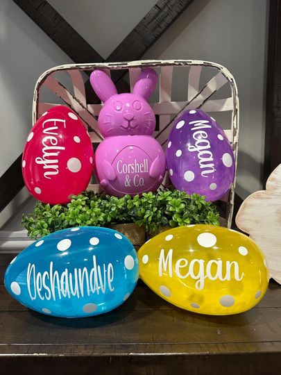 Personalized Large Easter Egg, Custom Name Easter Basket Stuffer, Fillable Giant Egg for Kids, Easter Egg Hunt Favor