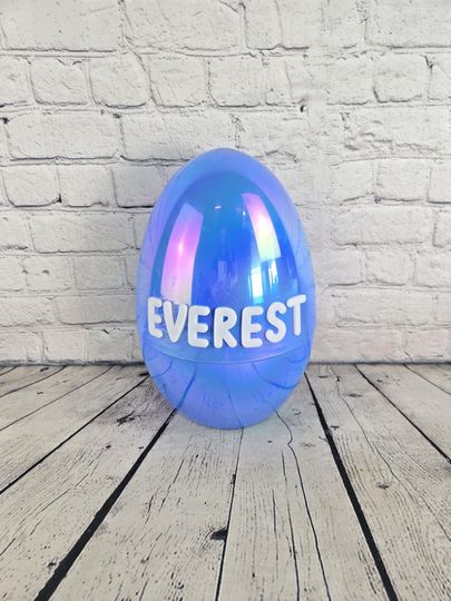 Personalized Easter Egg 12 Inch Large Fillable Easter Egg with Acrylic Name, Giant Plastic Easter Egg, Custom Easter Basket for Kids