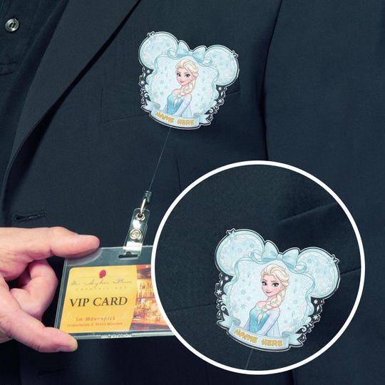 Discover Elsa Badge Reel, Frozen Retractable ID Badge Holder, Princess Elsa Bow, Disney Girls Trip, Disney World, Frozen Coquette G5SU09-5