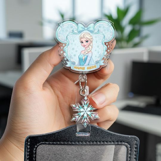 Discover Elsa Badge Reel, Frozen Retractable ID Badge Holder, Princess Elsa Bow, Disney Girls Trip, Disney World, Frozen Coquette G5SU09-5
