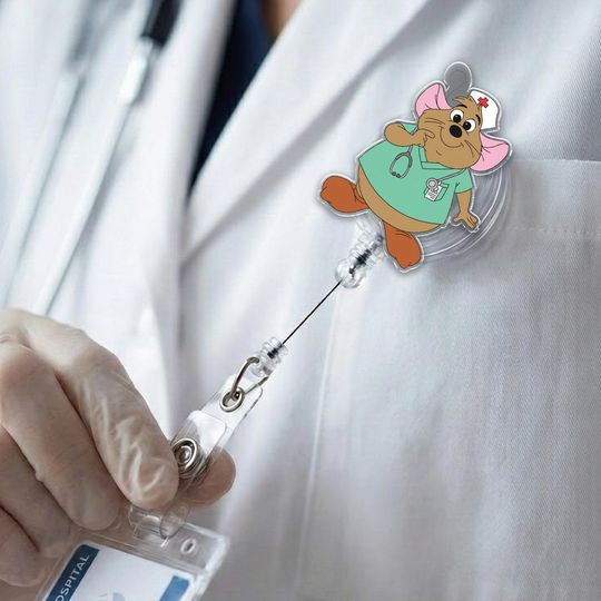 Discover Disney Gus Gus Badge Reel,Lookin' Like A Snack Disney Cinde Mouse Gus Gus Retractable ID Badge Holder,Gus Gus Gift for Her G5SY02-2
