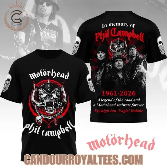 Discover In Memory Of Phil Campbell 1961-2026 3D T-Shirt