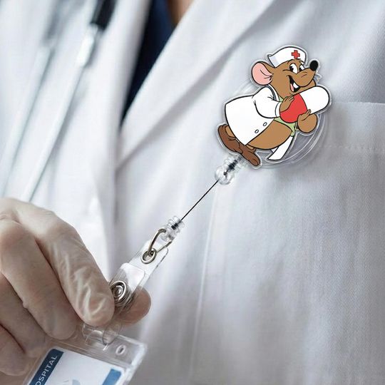 Discover Disney Gus Gus Badge Reel,Lookin' Like A Snack Disney Cinde Mouse Gus Gus Retractable ID Badge Holder,Gus Gus Gift for Her G5SY02-5