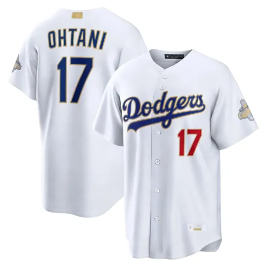 Discover Shohei Ohtani #17 Dodgers White 2026 Gold Collection Stadium Baseball Jersey