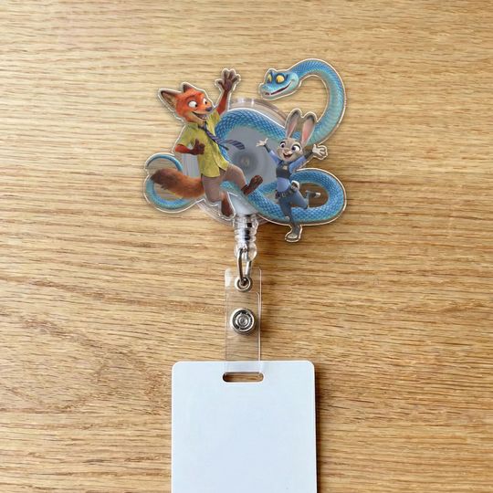 Discover Disney Zootopia Badge Reel, Zootopia 2 Movie Judy Hopps Nick Wilde Gary De'Snake Retractable ID Badge Holder, Zootopia Gift D3DF29