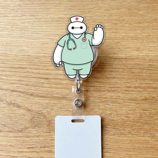 Baymax Big Hero 6 Badge Reel, Nurse Teacher Badge Reel, Disney Big Hero Badge Reel, Cute Badge Holder For Nurse D3DF28