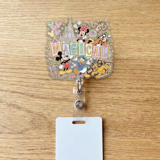 Discover Custom Disney Coquette Bow Magical Castle Badge Reel, Disneyland Magic Castle, Retractable ID Badge Holder, WDW Disneyland Trip D3DF30