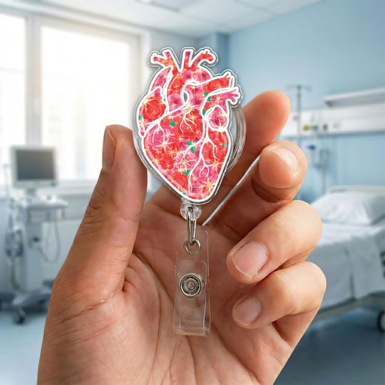 Discover Anatomical Heart Badge Reel: Medical Staff, Nurse, Doctor, Anatomical Heart, cardiology, cardiac nurse G5SY03