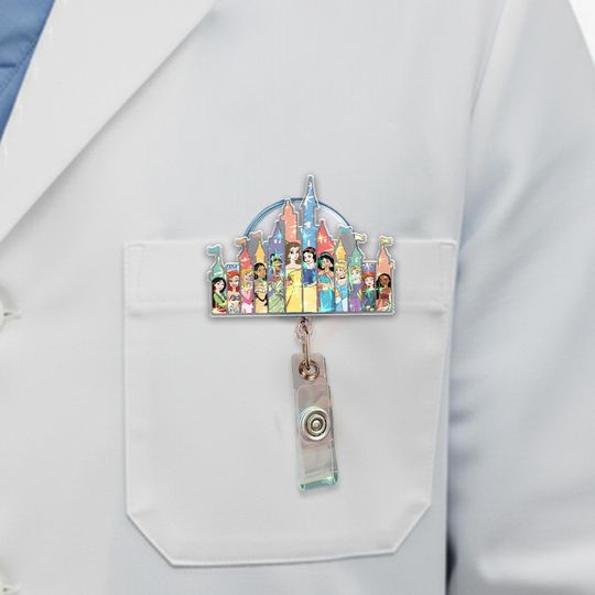 Discover Disney Princess Badge Reel, Cinde Disney Girl Trip Retractable ID Badge Holder, Walt Disney World Disneyland D3DL27
