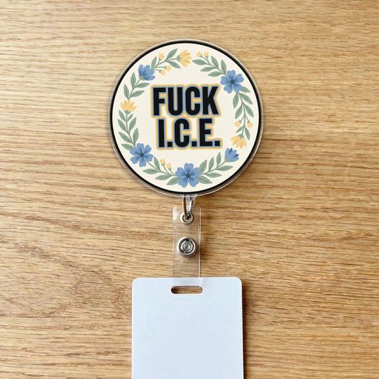 Discover F*ck ICE Badge Reel Protest, Anti ICE Social Justice Retractable ID Holder, Activist Gift for Nurse Teacher C2CN05