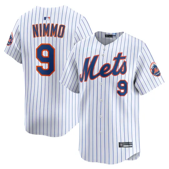 Discover Men's #9 Brandon Nimmo White Home Player All Printed Jersey