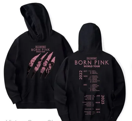 Blackpink 2022 Tour Born Pink Double Sided Hoodie
