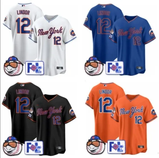 Discover Metss Francisco Lindor jersey 2025 Spring Training all Printed Men's