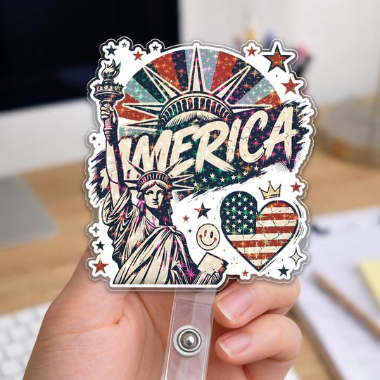 USA 250 Anniversary Badge Reel, 1776-2026 Patriotic Retractable ID Holder, Patriotic Badge Reel, Patriotic C2EE11