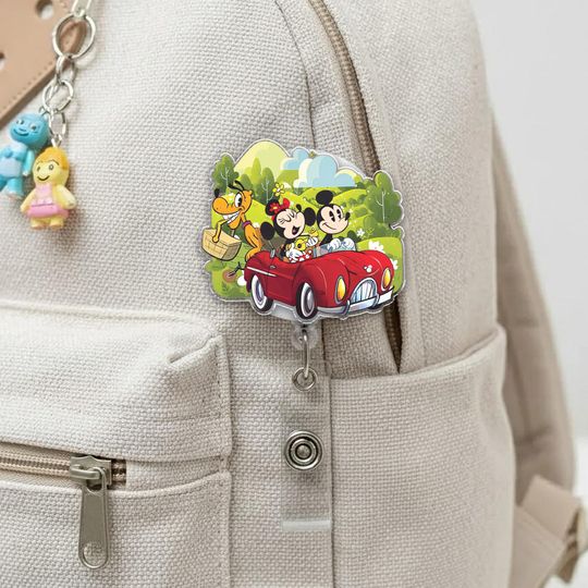 Discover Mickey Minnie's Runaway Railway Badge Reel, Nothing Can Stop Us Now Badge, Retractable ID Badge Holder, Disneyland Trip C2C520