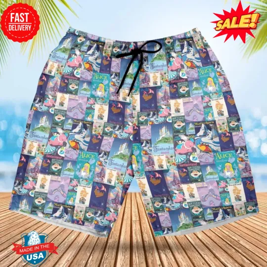 Discover Fantasyland Theme Park Beach Shorts