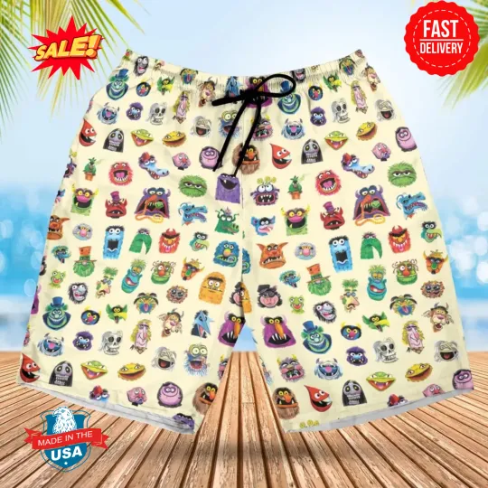 Discover All Of 'Em Muppets Characters The Muppet Show Beach Shorts