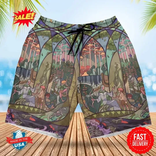 The Lord of the Ring Stained Glass Beach Shorts