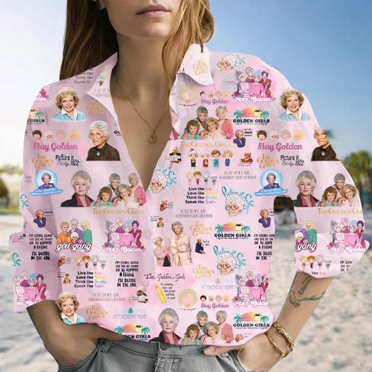 Discover Stay Golden Blouse for Women, Button-Up Shirt, Gift for Her