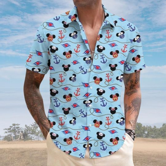 Discover Mickey Mouse Cruise Adventure Hawaiian Shirt, Disney Cruise Button Shirt, Disneyland Cruise Shirt, Beach Shirt for Men