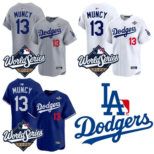 Dodgerss #13 Max Muncy 2025 World Series jersey