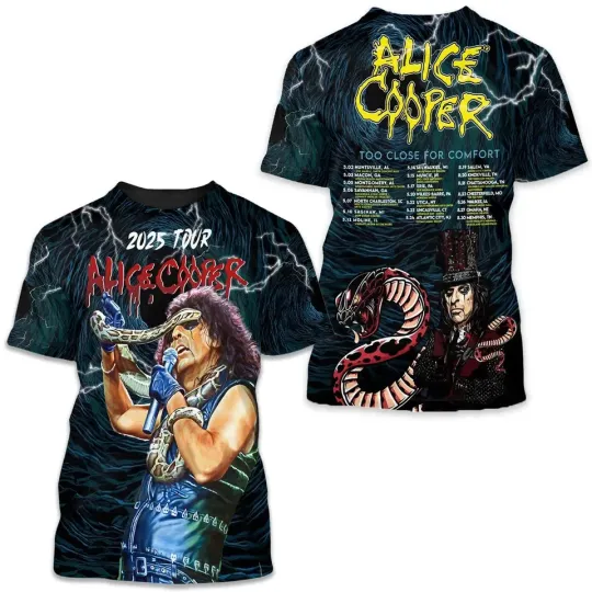 Discover Alice Cooper 3D Tour T-Shirt 2025