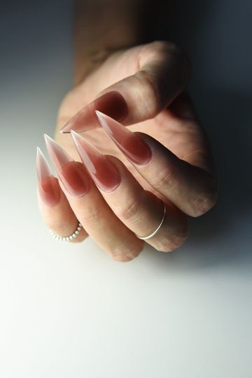 Dusty Rose Jelly Stiletto Press On Nails, Gothic Nail Art